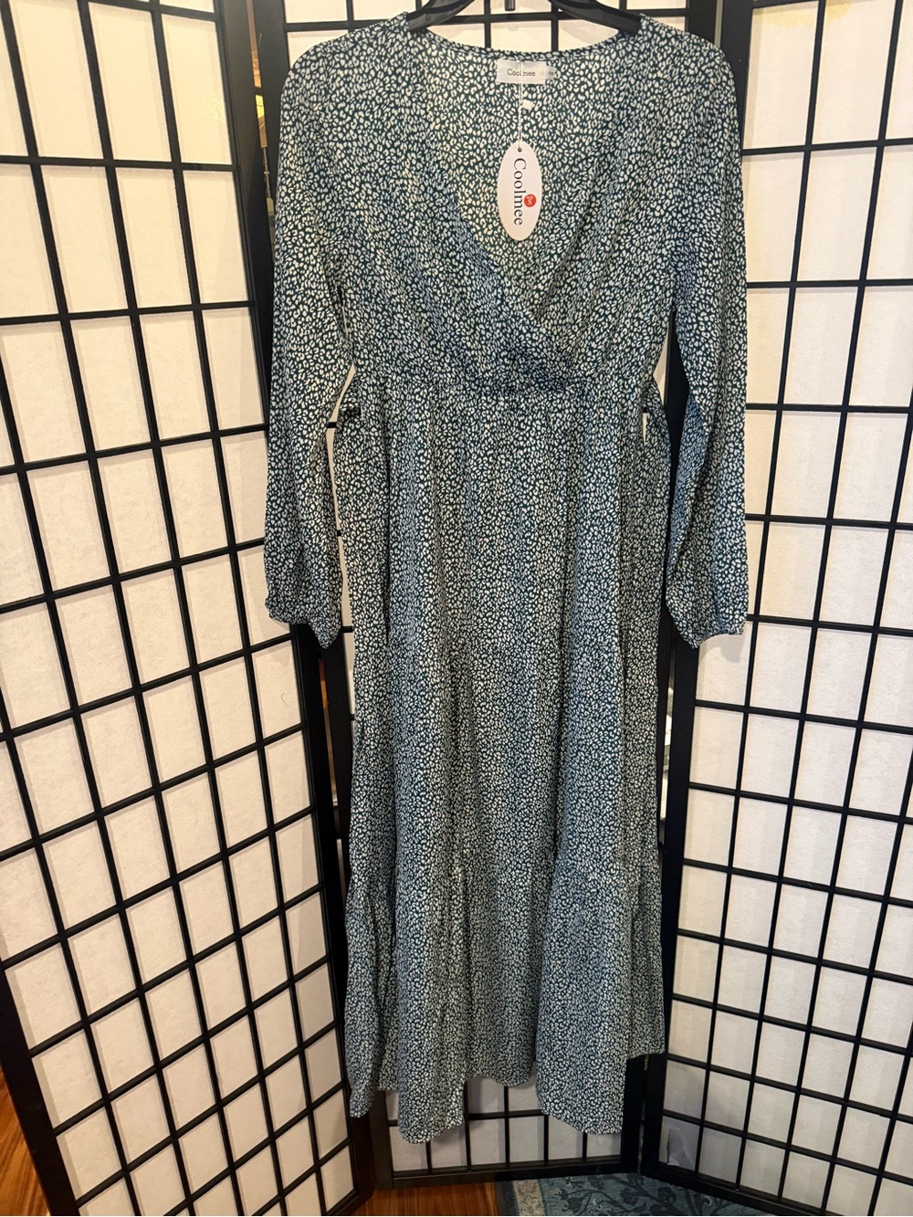 NWT Green & White Print Maternity‎ Maxi Dress – Size Small